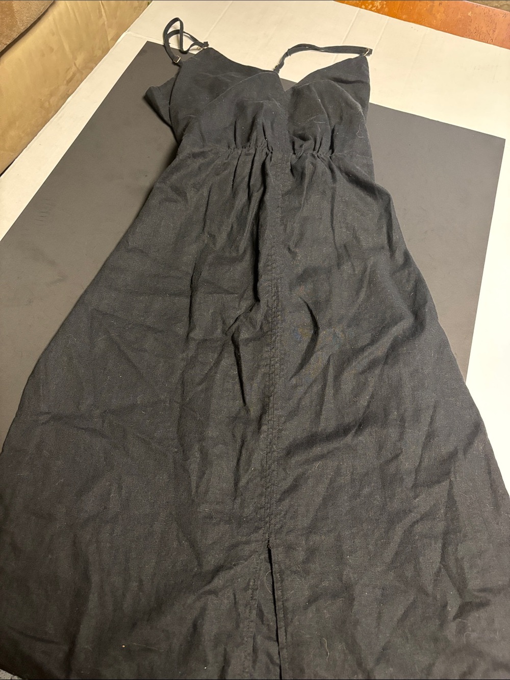 Saks Fifth Avenue Black Spaghetti-Strap Midi Slip Dress